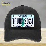 Trump 2024 Oregon Novelty License Plate Hat Unconstructed Cotton / Black