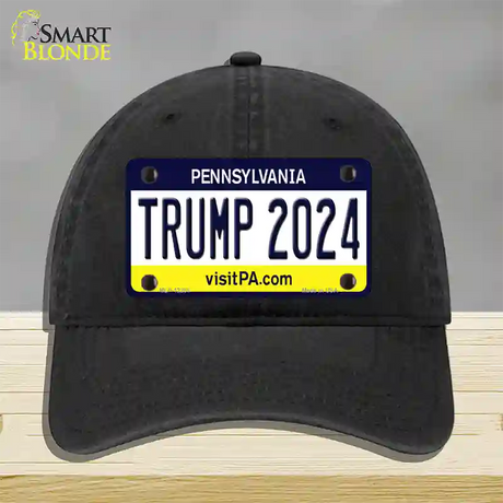 Trump 2024 Pennsylvania Novelty License Plate Hat Unconstructed Cotton / Black