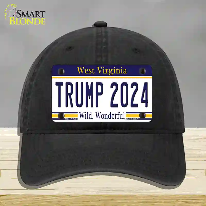 Trump 2024 West Virginia Novelty License Plate Hat Unconstructed Cotton / Black