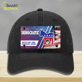 Democratic Vote for Greater Good Novelty License Plate Hat Unconstructed Cotton / Black