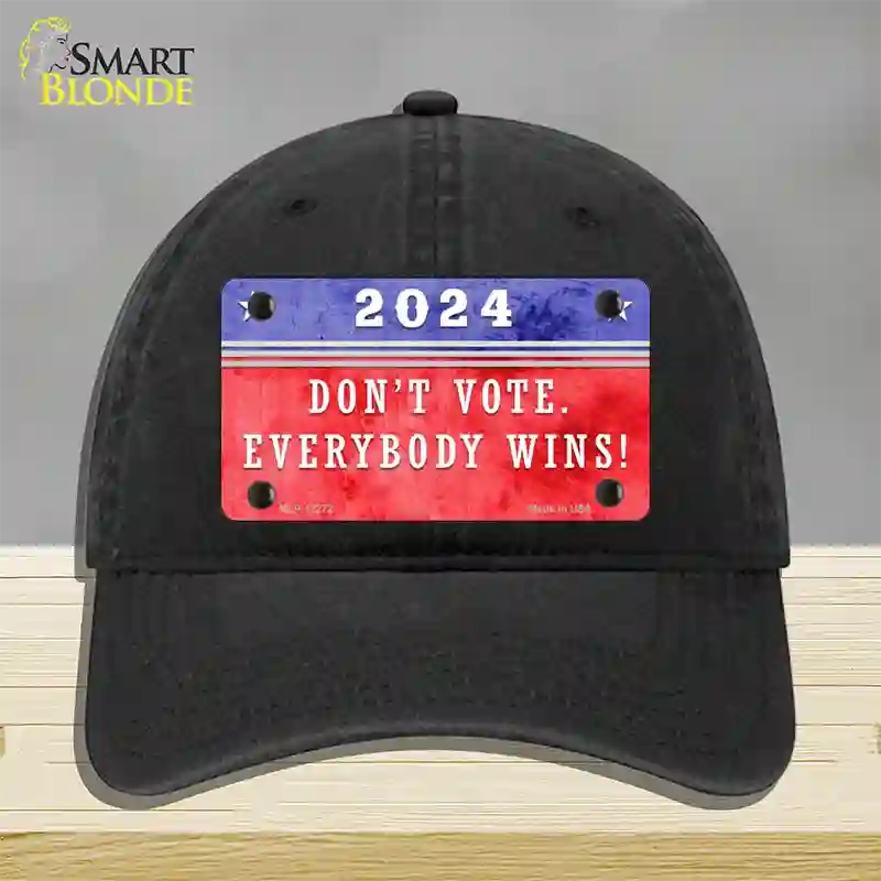 Dont Vote Everyone Wins 2020 Novelty License Plate Hat Unconstructed Cotton / Black