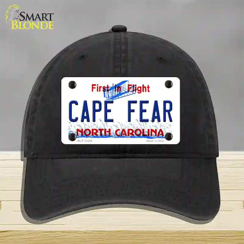 North Carolina Cape Fear Novelty License Plate Hat Unconstructed Cotton / Black