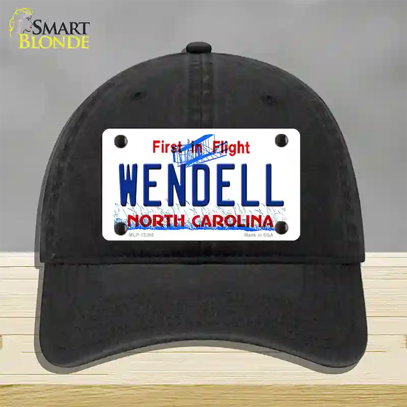 North Carolina Wendell Novelty License Plate Hat Unconstructed Cotton / Black