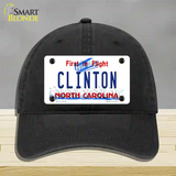 North Carolina Clinton Novelty License Plate Hat Unconstructed Cotton / Black