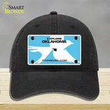 Oklahoma Travel Blank Novelty License Plate Hat Unconstructed Cotton / Black