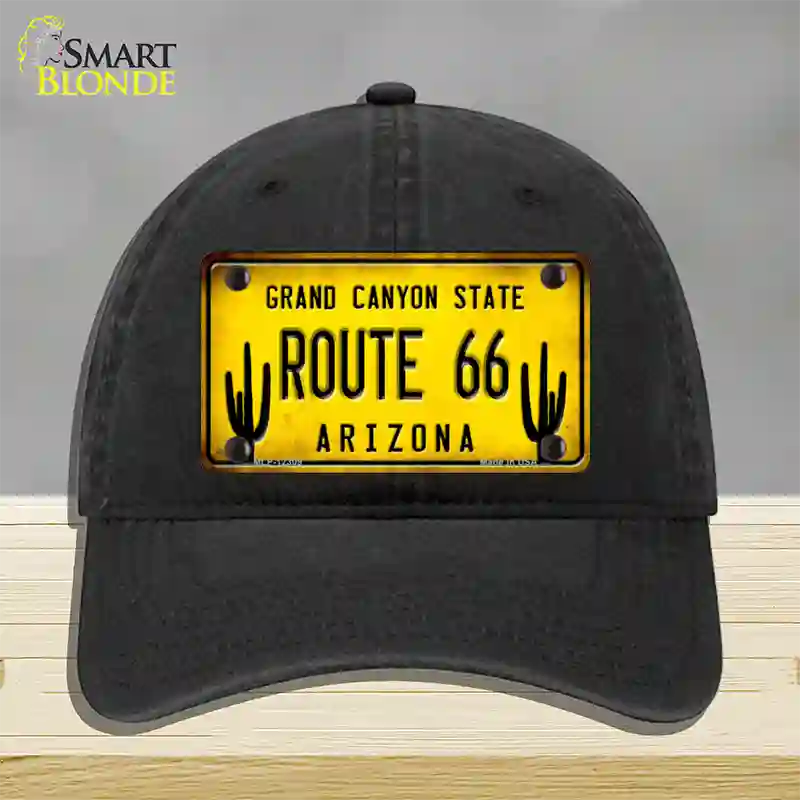 Arizona Route 66 Novelty License Plate Hat Unconstructed Cotton / Black