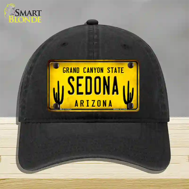 Arizona Sedona Novelty License Plate Hat Unconstructed Cotton / Black