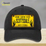 Arizona Scottsdale Novelty License Plate Hat Unconstructed Cotton / Black