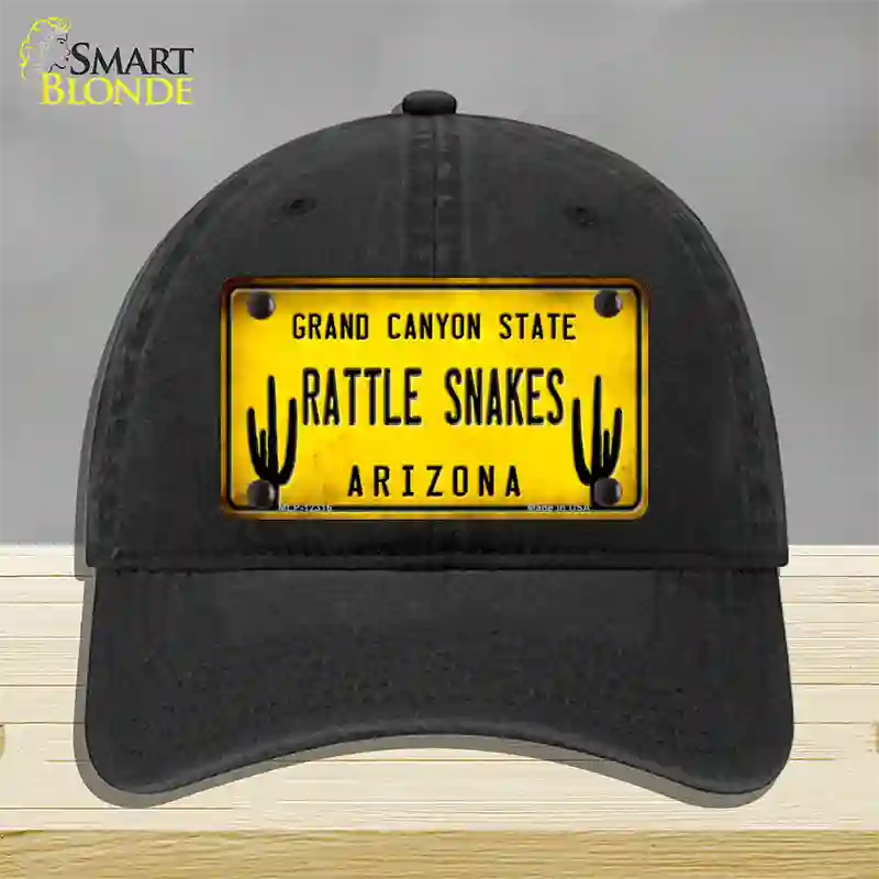 Arizona Rattle Snakes Novelty License Plate Hat Unconstructed Cotton / Black