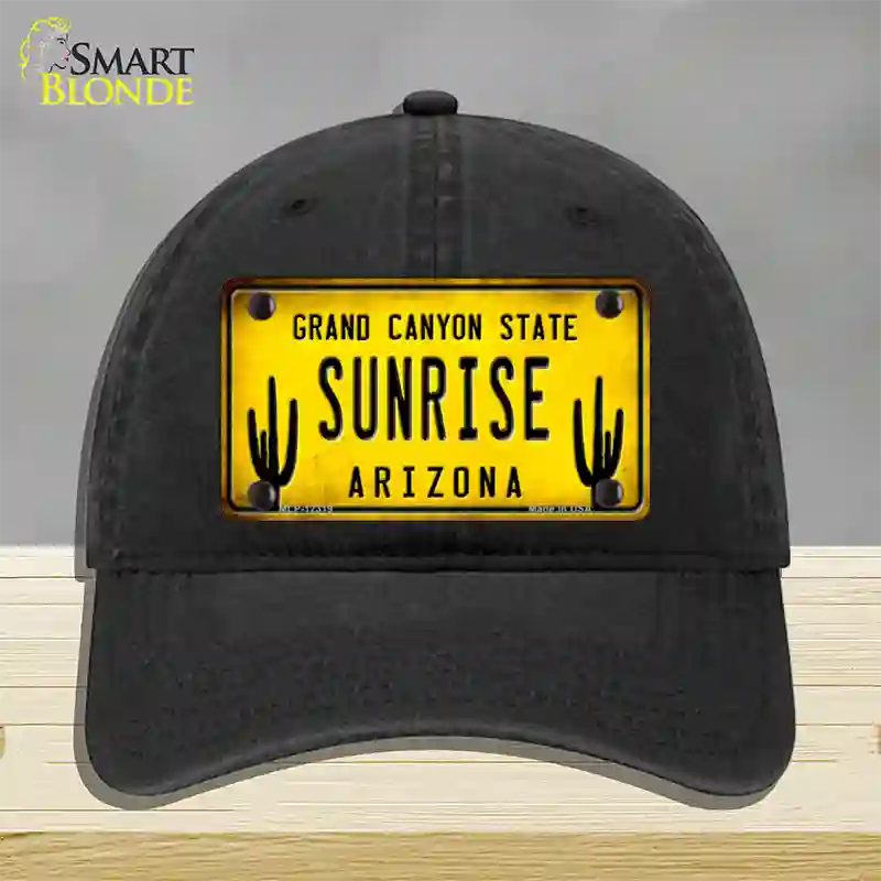 Arizona Sunrise Novelty License Plate Hat Unconstructed Cotton / Black