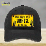 Arizona Sunrise Novelty License Plate Hat Unconstructed Cotton / Black