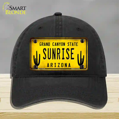 Arizona Sunrise Novelty License Plate Hat Unconstructed Cotton / Black