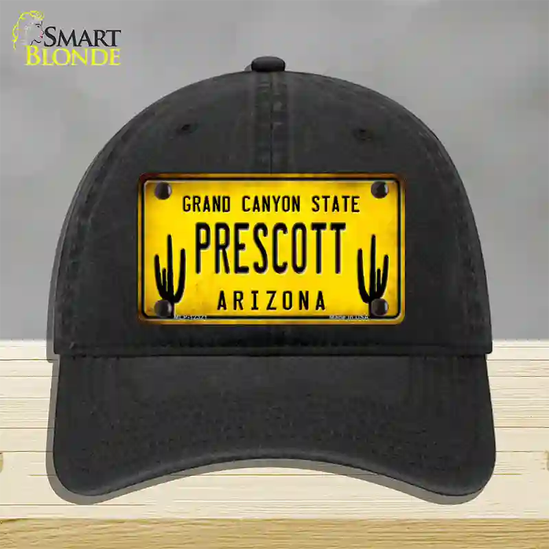 Arizona Prescott Novelty License Plate Hat Unconstructed Cotton / Black