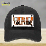 Ditch The Bitch Novelty License Plate Hat Unconstructed Cotton / Black