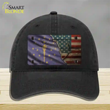 Indiana/American Flag Novelty License Plate Hat Unconstructed Cotton / Black