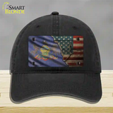 Pennsylvania/American Flag Novelty License Plate Hat Unconstructed Cotton / Black