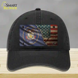 Utah/American Flag Novelty License Plate Hat Unconstructed Cotton / Black