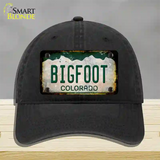 Bigfoot Colorado Rusty Novelty License Plate Hat Unconstructed Cotton / Black