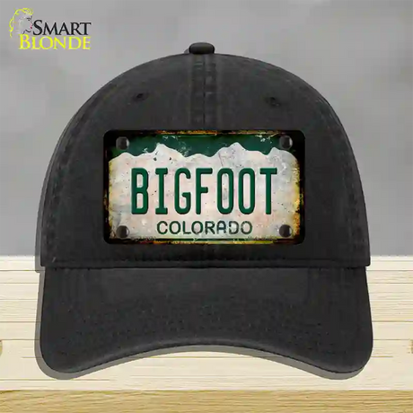 Bigfoot Colorado Rusty Novelty License Plate Hat Unconstructed Cotton / Black