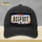 Bigfoot Texas Novelty License Plate Hat Unconstructed Cotton / Black