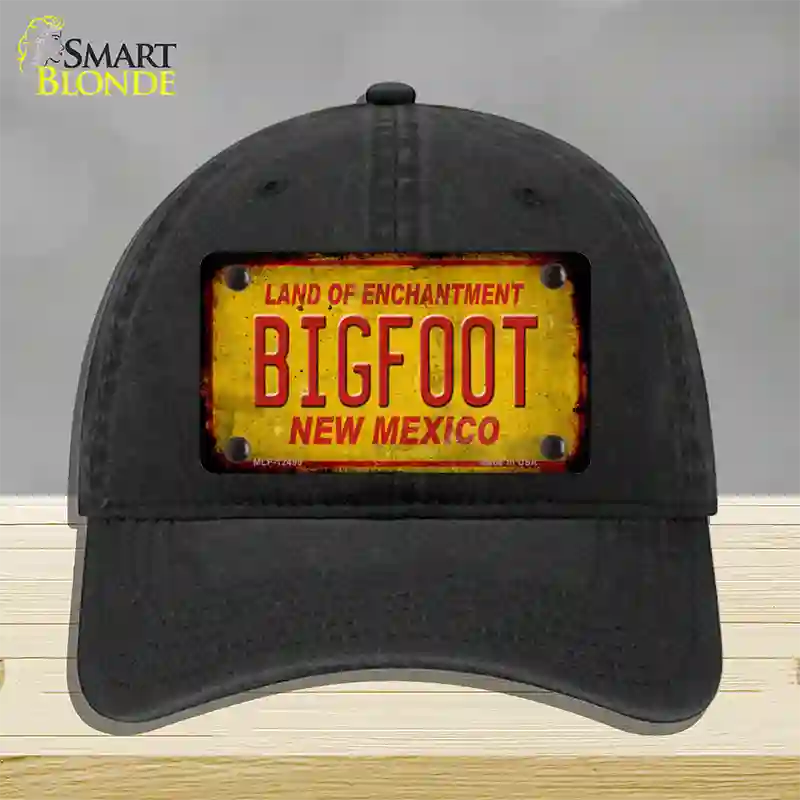 Bigfoot New Mexico Novelty License Plate Hat Unconstructed Cotton / Black