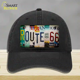 Route 66 Strip Novelty License Plate Hat Unconstructed Cotton / Black