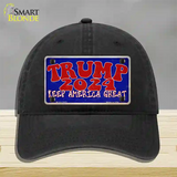 Trump 2024 Keep America Great Novelty License Plate Hat Unconstructed Cotton / Black