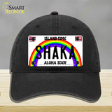 Shaka Hawaii Novelty License Plate Hat Unconstructed Cotton / Black