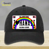 I Love Hawaii Novelty License Plate Hat Unconstructed Cotton / Black