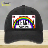 Haleakala Hawaii Novelty License Plate Hat Unconstructed Cotton / Black