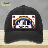 Diamond Head Hawaii Novelty License Plate Hat Unconstructed Cotton / Black