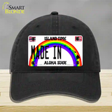 Made In Hawaii Silhouette Novelty License Plate Hat Unconstructed Cotton / Black