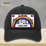 Pina Colada Hawaii Novelty License Plate Hat Unconstructed Cotton / Black