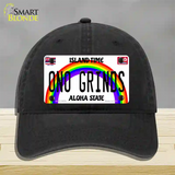 Ono Grinds Hawaii Novelty License Plate Hat Unconstructed Cotton / Black