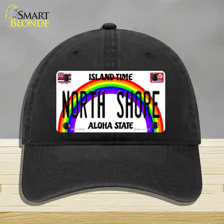 North Shore Hawaii Novelty License Plate Hat Unconstructed Cotton / Black