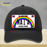 Naia Hawaii Novelty License Plate Hat Unconstructed Cotton / Black