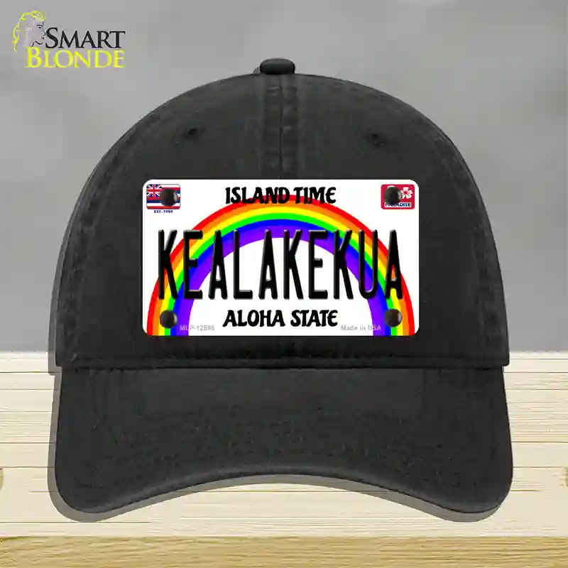 Kealakekua Hawaii Novelty License Plate Hat Unconstructed Cotton / Black