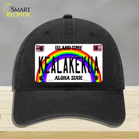 Kealakekua Hawaii Novelty License Plate Hat Unconstructed Cotton / Black