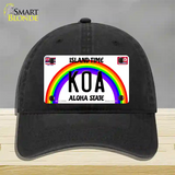 Koa Hawaii Novelty License Plate Hat Unconstructed Cotton / Black