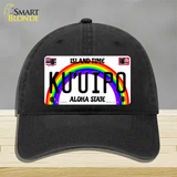 Ku Uipo Hawaii Novelty License Plate Hat Unconstructed Cotton / Black