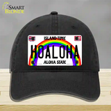 Hoaloha Hawaii Novelty License Plate Hat Unconstructed Cotton / Black