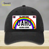 Oahu Hawaii Novelty License Plate Hat Unconstructed Cotton / Black