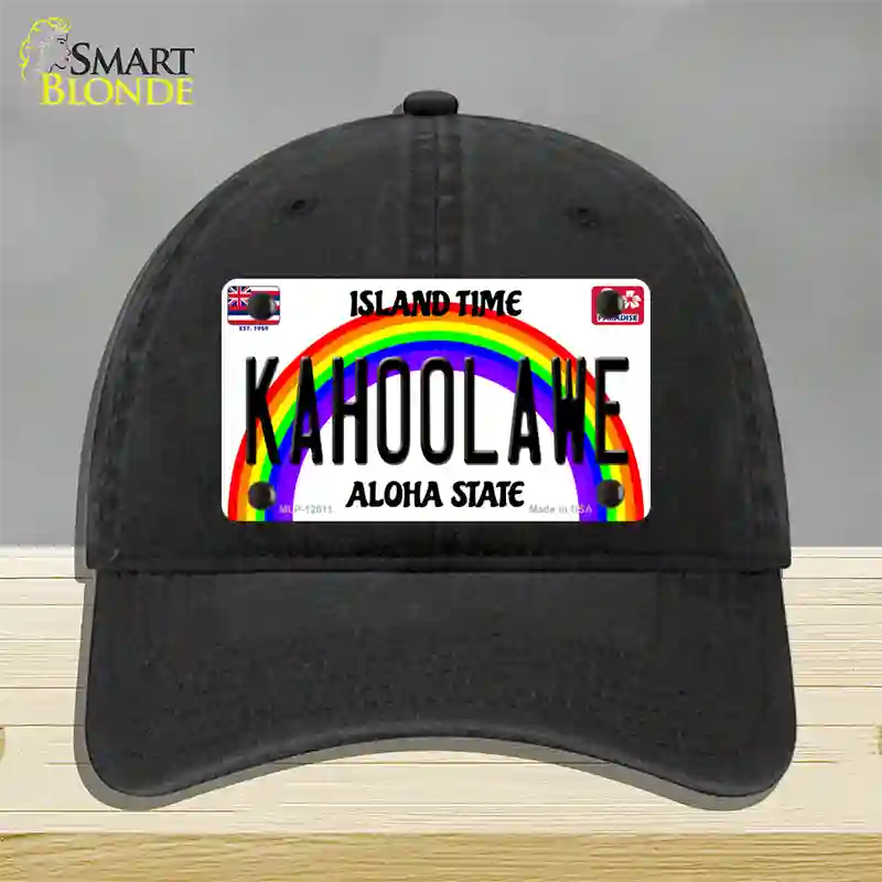 Kahoolawe Hawaii Novelty License Plate Hat Unconstructed Cotton / Black