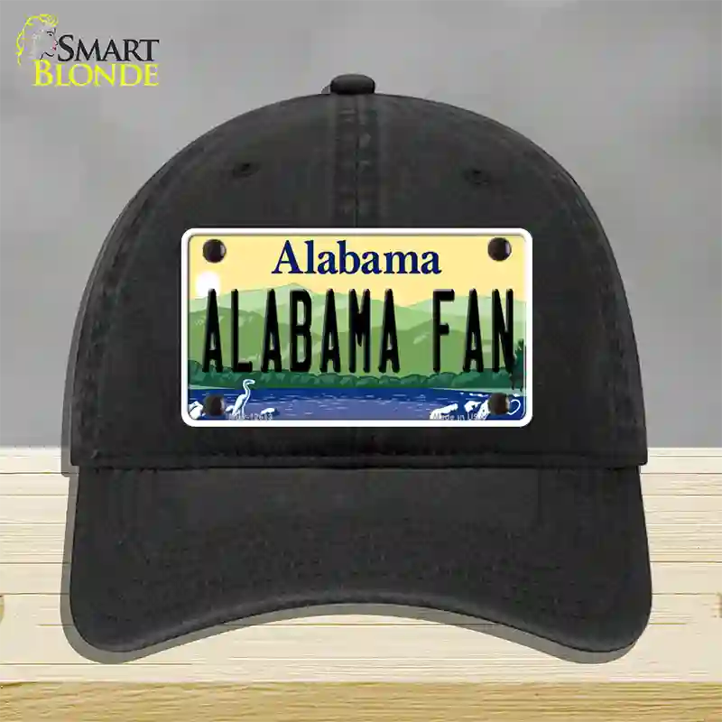 Alabama Fan Novelty License Plate Hat Unconstructed Cotton / Black