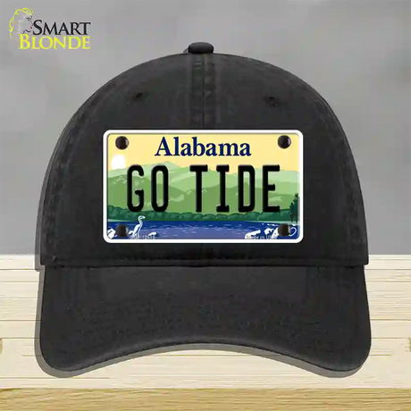 Go Tide Novelty License Plate Hat Unconstructed Cotton / Black