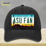 Arizona State Fan Novelty License Plate Hat Unconstructed Cotton / Black