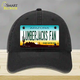 Lumberjacks Fan Novelty License Plate Hat Unconstructed Cotton / Black