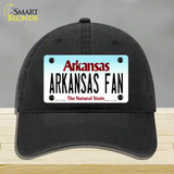 Arkansas Fan Novelty License Plate Hat Unconstructed Cotton / Black