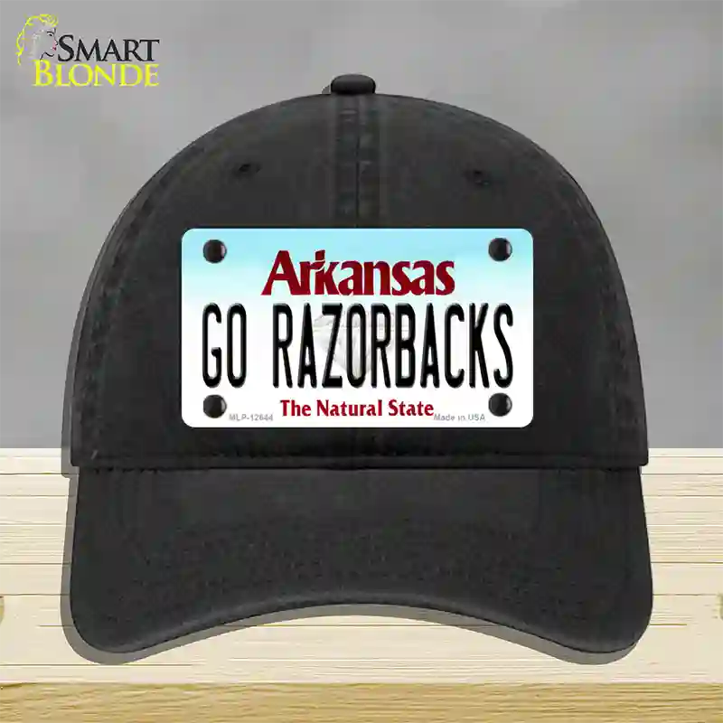 Go Razorbacks Novelty License Plate Hat Unconstructed Cotton / Black