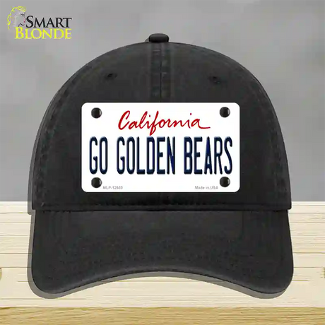 Go Golden Bears Novelty License Plate Hat Unconstructed Cotton / Black